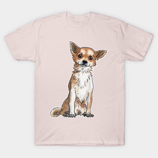 Long hair chihuahua T-Shirt by Savousepate